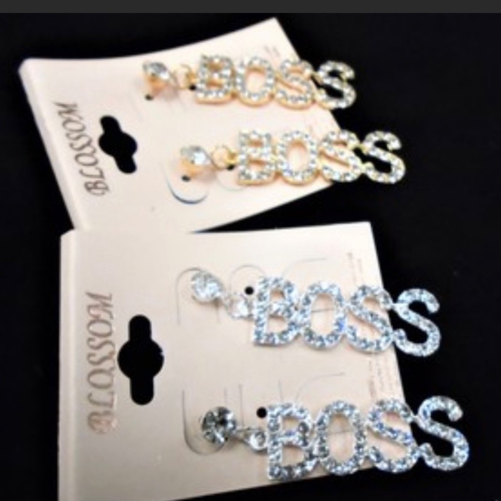 Boss crystal stone earrings for my bling queens